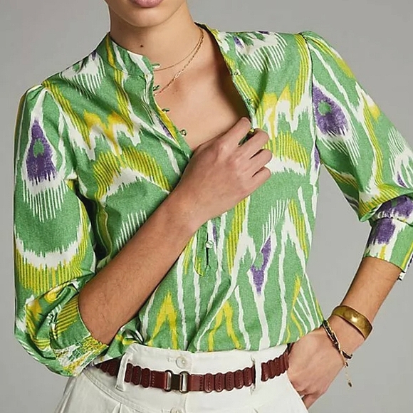 Anthropologie Tops - Anthropologie Sharona Henley Blouse sz M